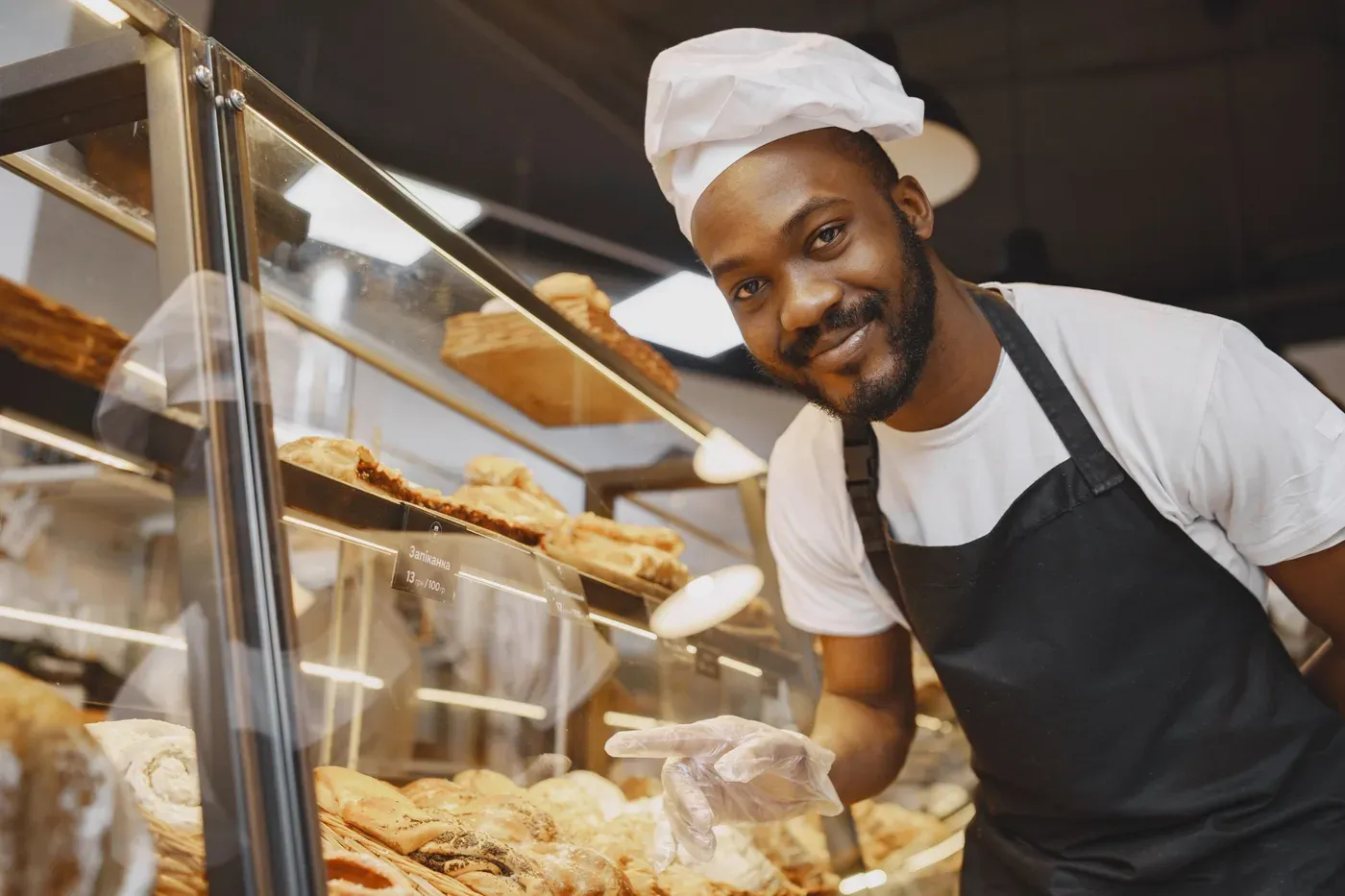 A baker at his counter